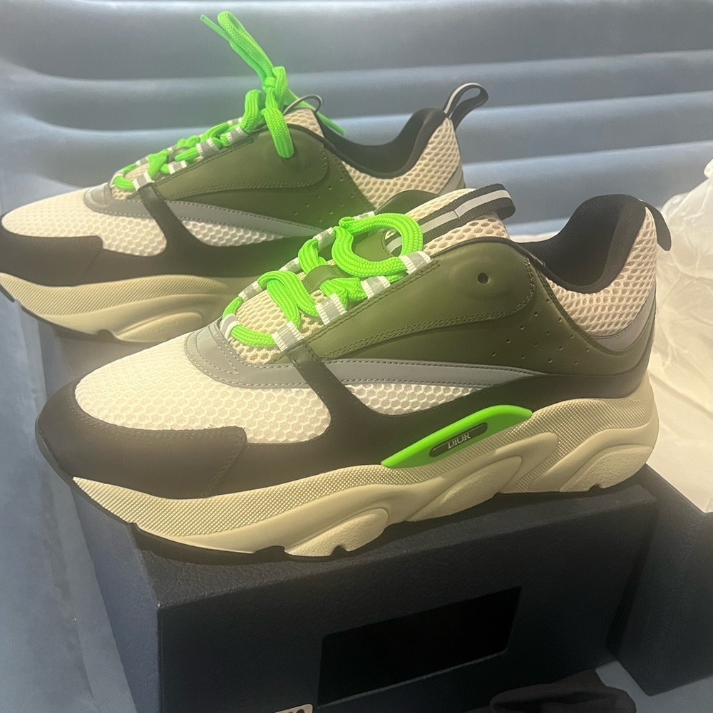 Stylish Black and Green Sneakers